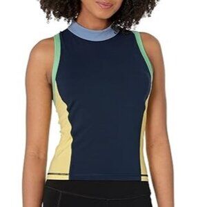Sweaty Betty Power Zip Back Workout Tank Top Color Block Print XXS NEW